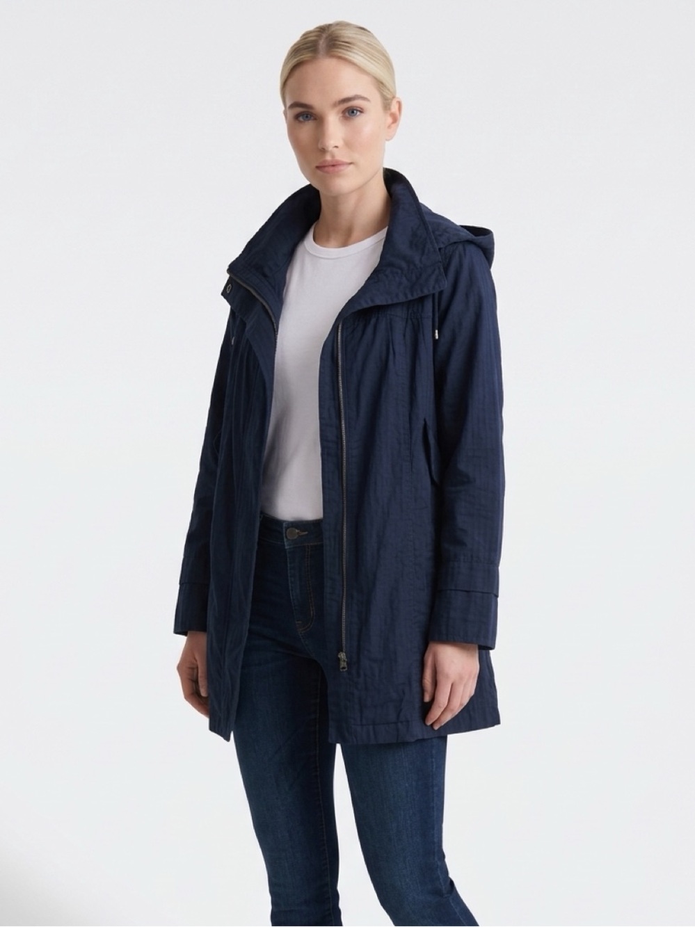 NWT Forever 21 Navy Blue Cotton Jacket with Hood